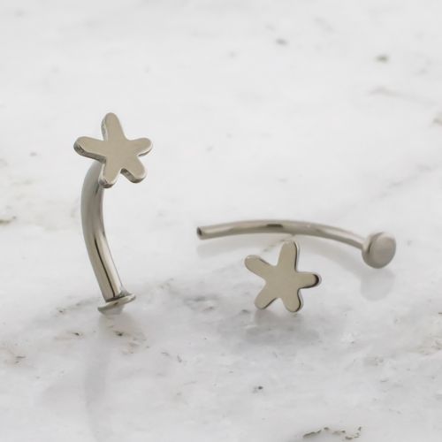 Titanium Threadless Floating Navel w/ Bubbly Sea Star