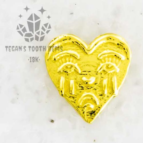TEGAN'S TOOTH GEMS 18KT GOLD CRYING HEART