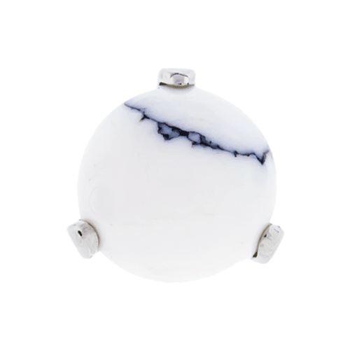 316L STEEL PRONGED CABOCHON BALL 14G 3MM HOWLITE