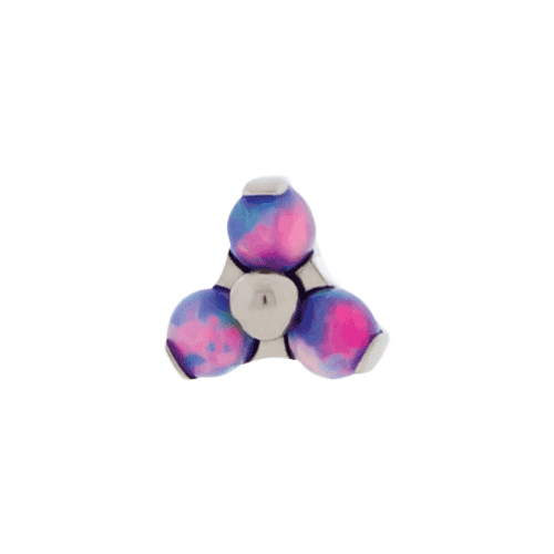 REPLACEMENT HEAD INTERNALLY THREADED TITANIUM ASTM F-136 16G PRONG SET 3 2MM LIGHT PURPLE OPAL TRINITY CLUSTER SOLD INDIVIDUALLY