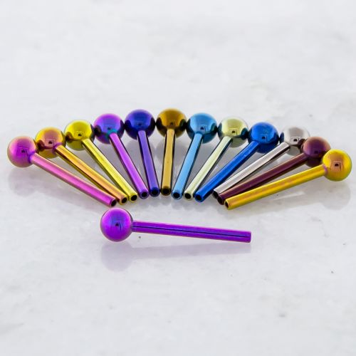 16G THREADLESS TITANIUM BARBELL WITH FIXED BEADS