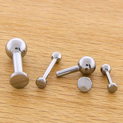 12G OR 10G THREADLESS BARBELL W/ DISC AND FIXED BALL