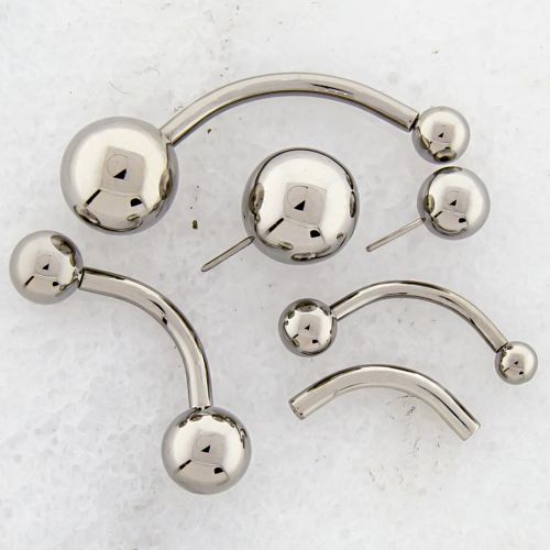 14G THREADLESS CURVE W/ BALL AND FIXED BALL
