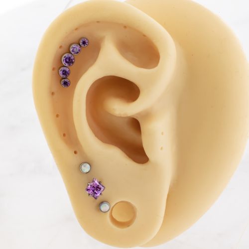 Titanium Internally Threaded- Roxie- Fancy Purple- Ear Curation