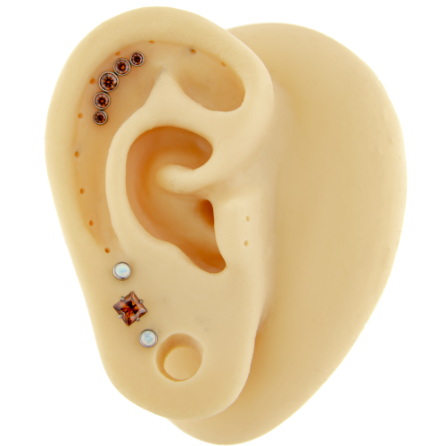 Titanium Threadless- Roxie- Caramel- Ear Curation