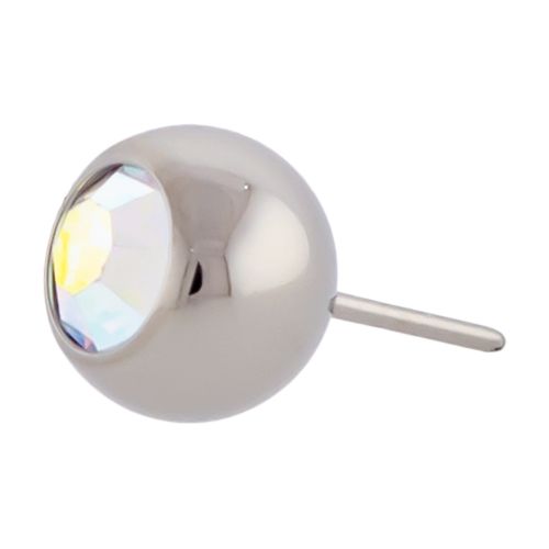 Titanium Threadless Ball with Bezel Set Premium Crystal-2.5MM-AB
