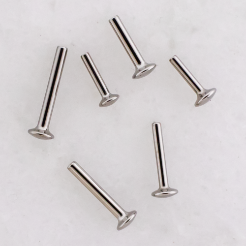 18G & 16G TITANIUM THREADLESS HELIX LABRETS POST ONLY WITH 3MM BACK