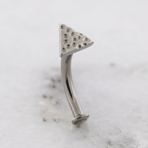 Titanium Threadless Floating Navel w/ Hammered Texture Triangle End