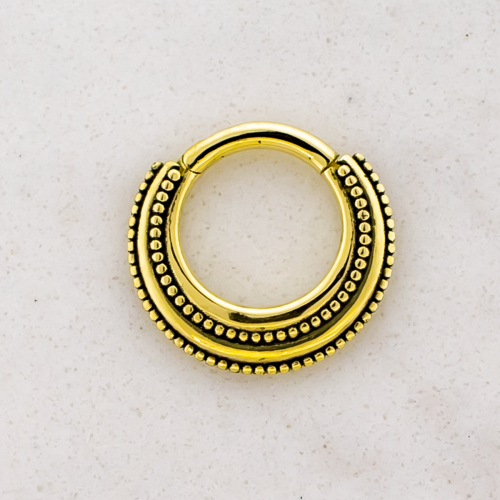 18kt Gold Hinged Ring With Beading