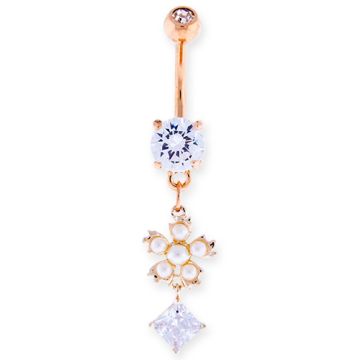 PEARL FLOWER BELLY RING