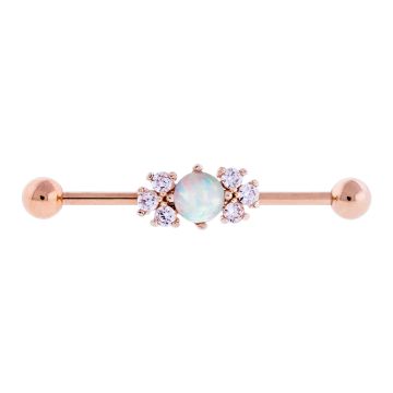 OPAL AND GEM CLUSTER INDUSTRIAL BARBELL