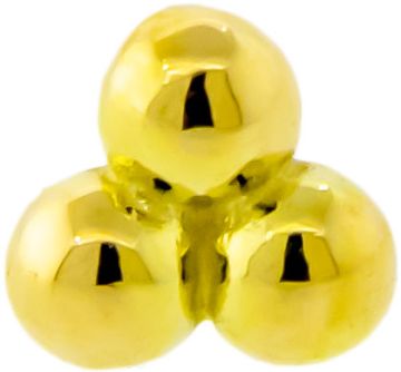 18K GOLD THREADLESS TRINITY BEAD ATTACHMENT-2.5MM-18KT YELLOW GOLD