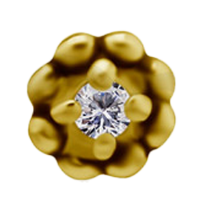 18KT GOLD THREADLESS FLOWER MICRO HEAD SET WITH PREMIUM ZIRCONIA-WHITE