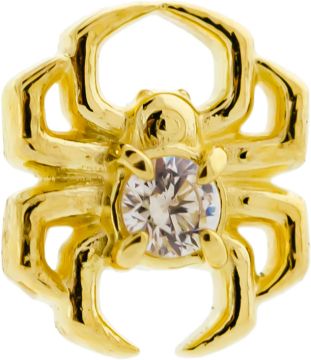 18KT GOLD THREADLESS SPIDER ATTACHMENT SET WITH PREMIUM ZIRCONIA-WHITE