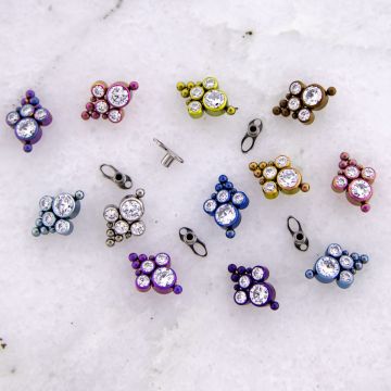Microdermal Base With Beaded Cluster With CZ