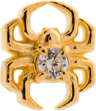 18KT GOLD THREADLESS SPIDER END WITH GEM-WHITE-18KT ROSE GOLD