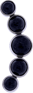 16G/18G CRESCENT CABOCHON REPLACEMENT END-ONYX