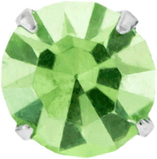 TITANIUM THREADLESS ROUND GEM REPLACEMENT HEAD-LIGHT GREEN-5MM