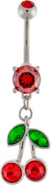 GEM CHERRY NAVEL RING-RED