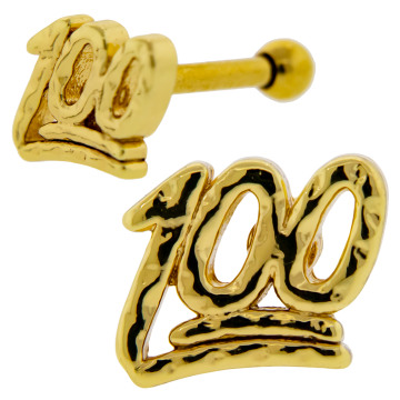 16G Tragus Barbell 100-GOLD