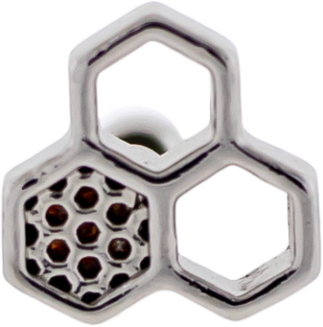 16G Barbell w/ Honeycomb Cutout-1.2MM (16G)-HIGH POLISH