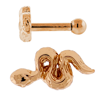 16G PVD Barbell w/ Snake-1.2MM (16G)-ROSE GOLD PVD