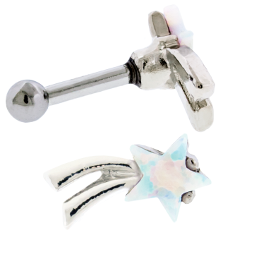 WHITE OPAL SHOOTING STAR BARBELL