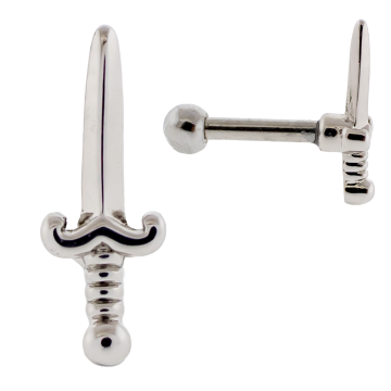 16G PVD Barbell w/ Dagger-1.2MM (16G)-HIGH POLISH