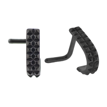 Steel Nose Curve w/ Studded Texture-1MM (18G)-8MM (5/16
