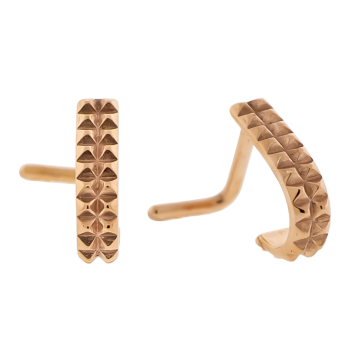 Steel Nose Curve w/ Studded Texture-1MM (18G)-8MM (5/16