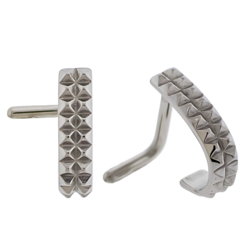 Steel Nose Curve w/ Studded Texture-1MM (18G)-8MM (5/16
