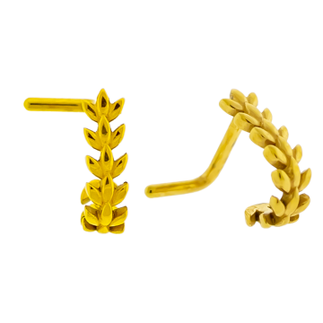 Steel Nose Curve w/ Leaf Wrap-1MM (18G)-8MM (5/16
