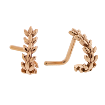 Steel Nose Curve w/ Leaf Wrap-1MM (18G)-8MM (5/16