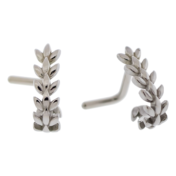 Steel Nose Curve w/ Leaf Wrap-1MM (18G)-8MM (5/16