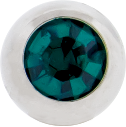 Steel Internally Threaded Gem Ball with Premium Crystals -1.6MM (14G)-3MM-EMERALD