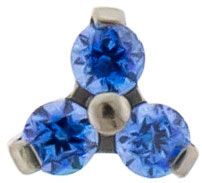 16G/18G TITANIUM GEM TRINITY REPLACEMENT HEADS W/ PREMIUM ZIRCONIA-1.2MM (16G)-2MM-ARCTIC BLUE