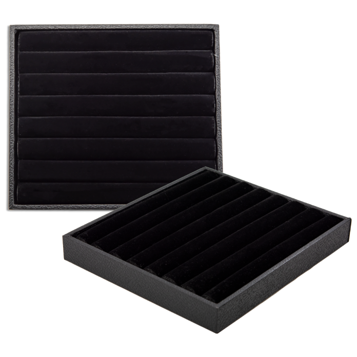 BLACK TRAY DISPLAY WITH SLOTTED FOAM INSERT