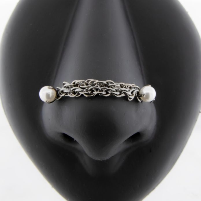 Titanium Internally Threaded Nose Chain Curation - Amabel