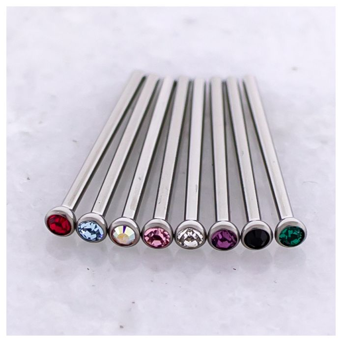 Steel Bezel Set Nose Pin with Premium Crystals