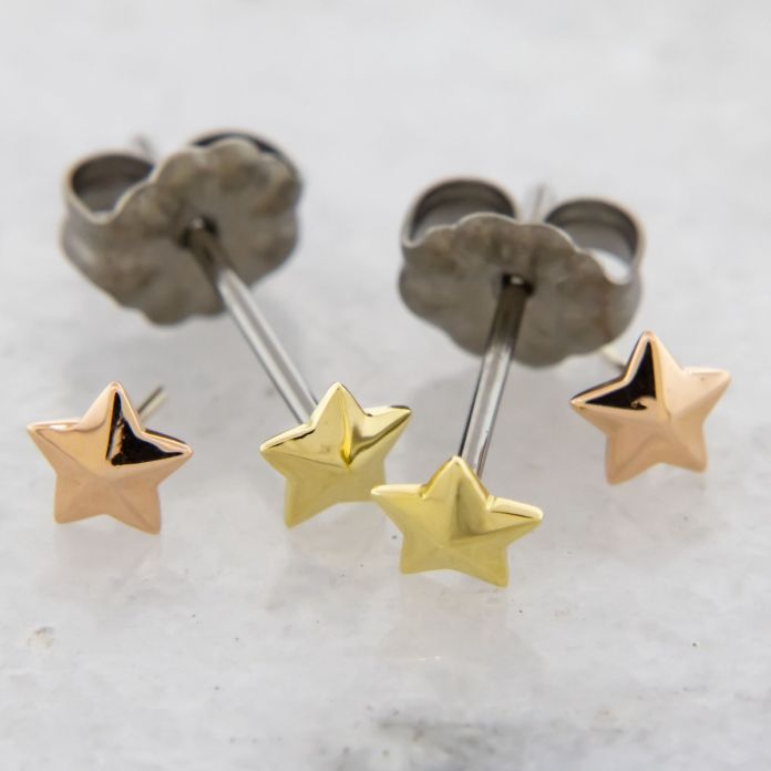 Titanium Earring Studs With Star Ends