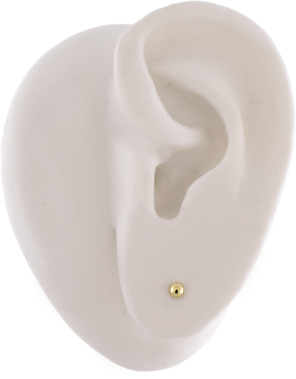 Titanium Threadless Labret Post With 14kt Dome End