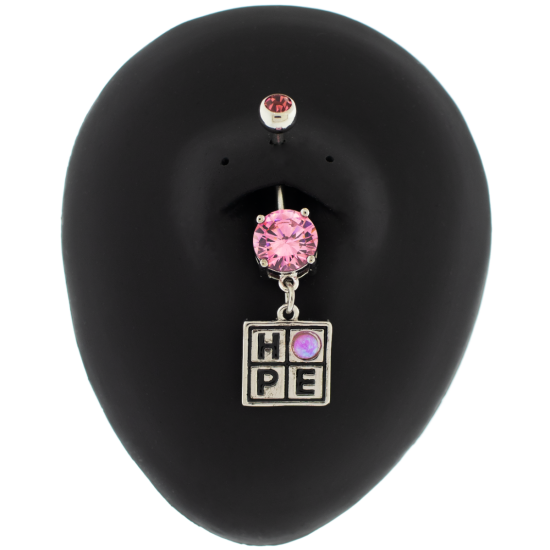 BREAST CANCER AWARENESS PINK OPAL HOPE NAVEL RING