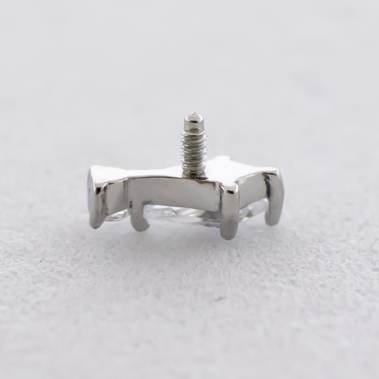 18g/16g Steel Internally Threaded Labret w/ Kite And Round Gem