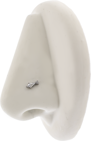 18g/16g Steel Internally Threaded Labret w/ Kite And Round Gem