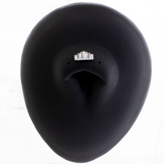 Titanium Floating Navel w/ Threadless Gradient Linear Baguette Gem End
