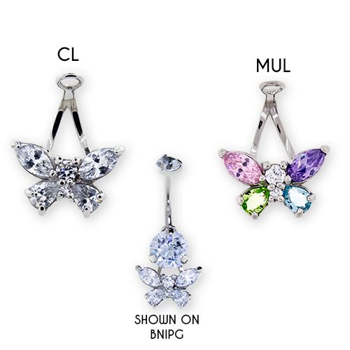 GEM BUTTERFLY NAVEL HANGER