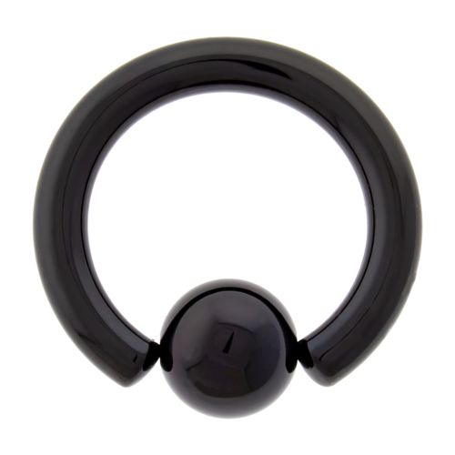 10G 1/2" BLACK CAPTIVE BEAD RING