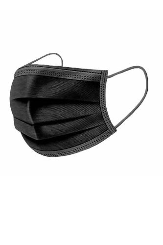 BLACK DISPOSABLE SINGLE USE FACE MASKS