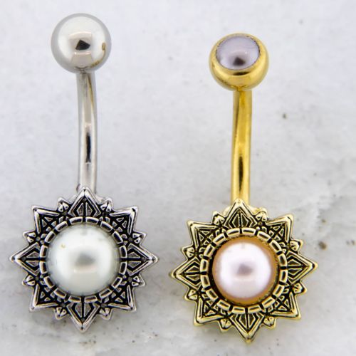 ANTIQUE PEARL BELLY RING