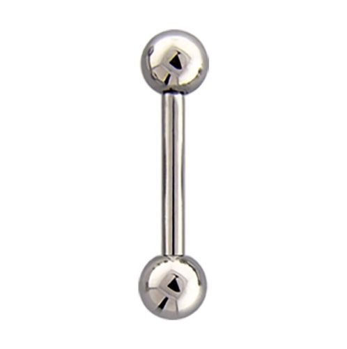 STRAIGHT BARBELL HAND POLISHED INTERNALLY THREADED 14G 1/2 4MM BALL 